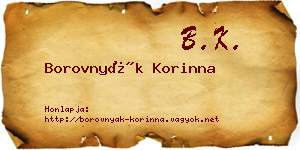 Borovnyák Korinna névjegykártya